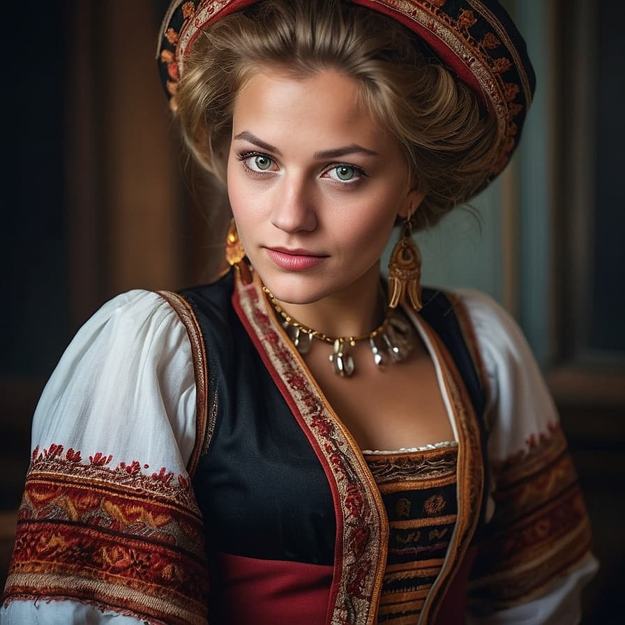 German woman from Germany, Austria, Switzerland, plus Eastern European German minorities and global German diaspora
