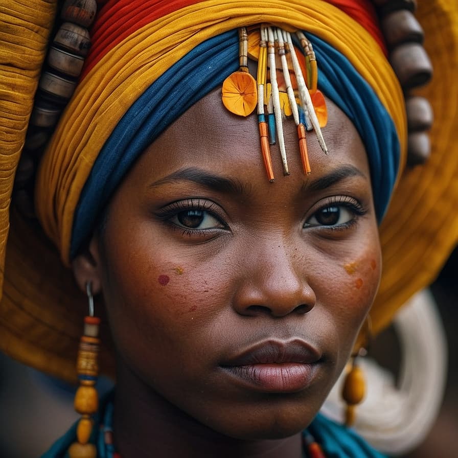 Punu woman from Gabon, Republic of Congo
