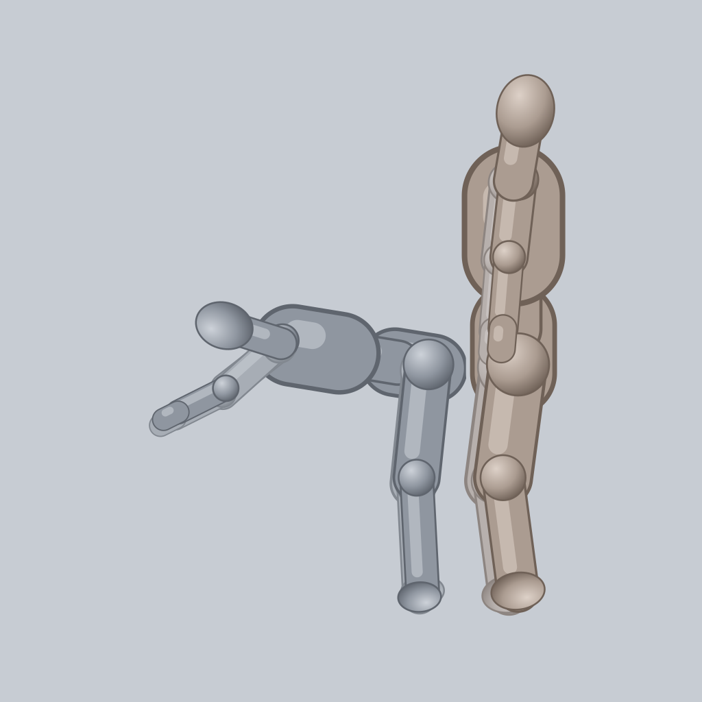 Bent over furniture sex position — posed figure showing body placement for 2 people