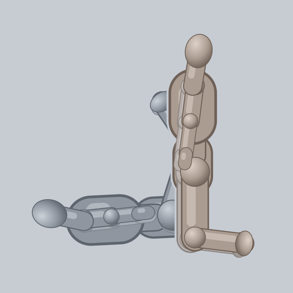Crab Embrace sex position — posed figure showing body placement for 2 people