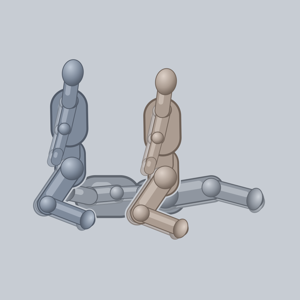 Double Cowgirl sex position — posed figure showing body placement for 3 people
