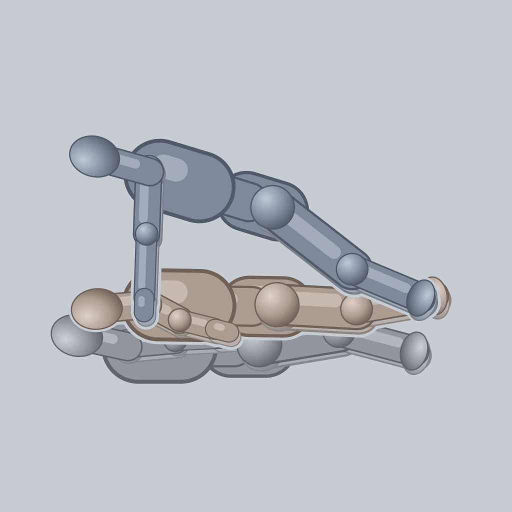Prone Double Penetration sex position — posed figure showing body placement for 3 people