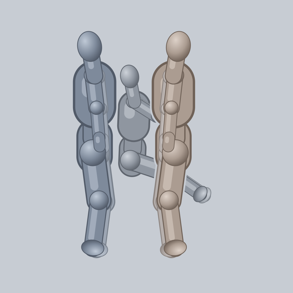 Suspended Double Penetration sex position — posed figure showing body placement for 3 people