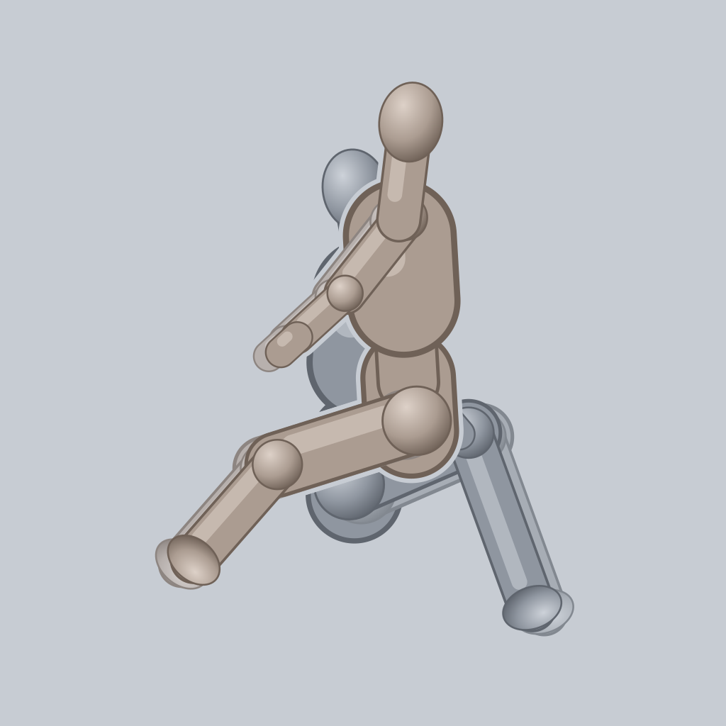 Entwined Cranes sex position — posed figure showing body placement for 2 people
