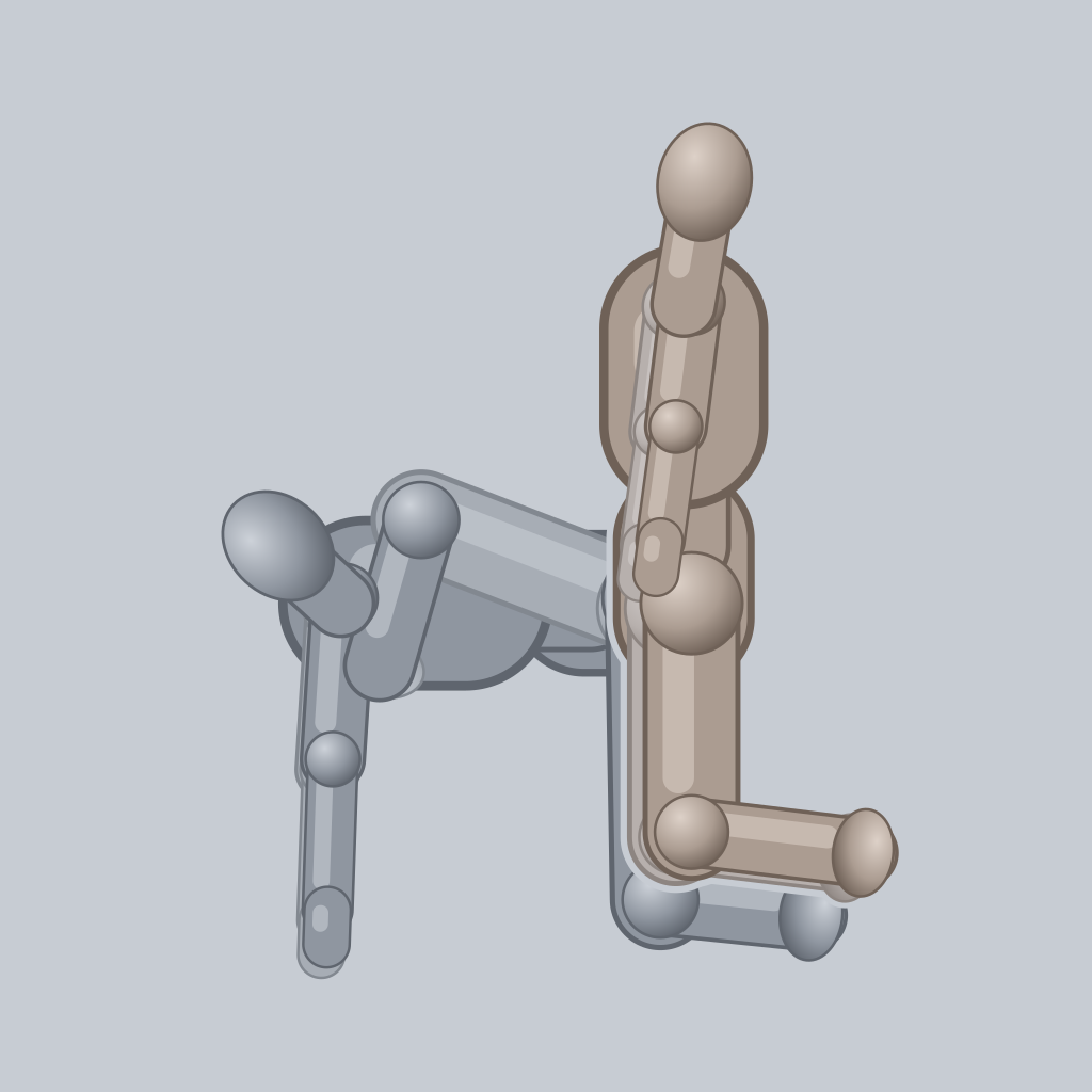 Fire Hydrant sex position — posed figure showing body placement for 2 people