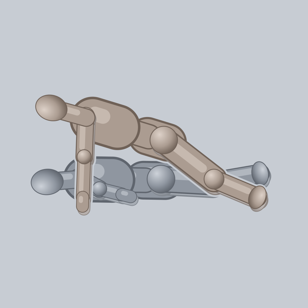 Prone bone sex position — posed figure showing body placement for 2 people