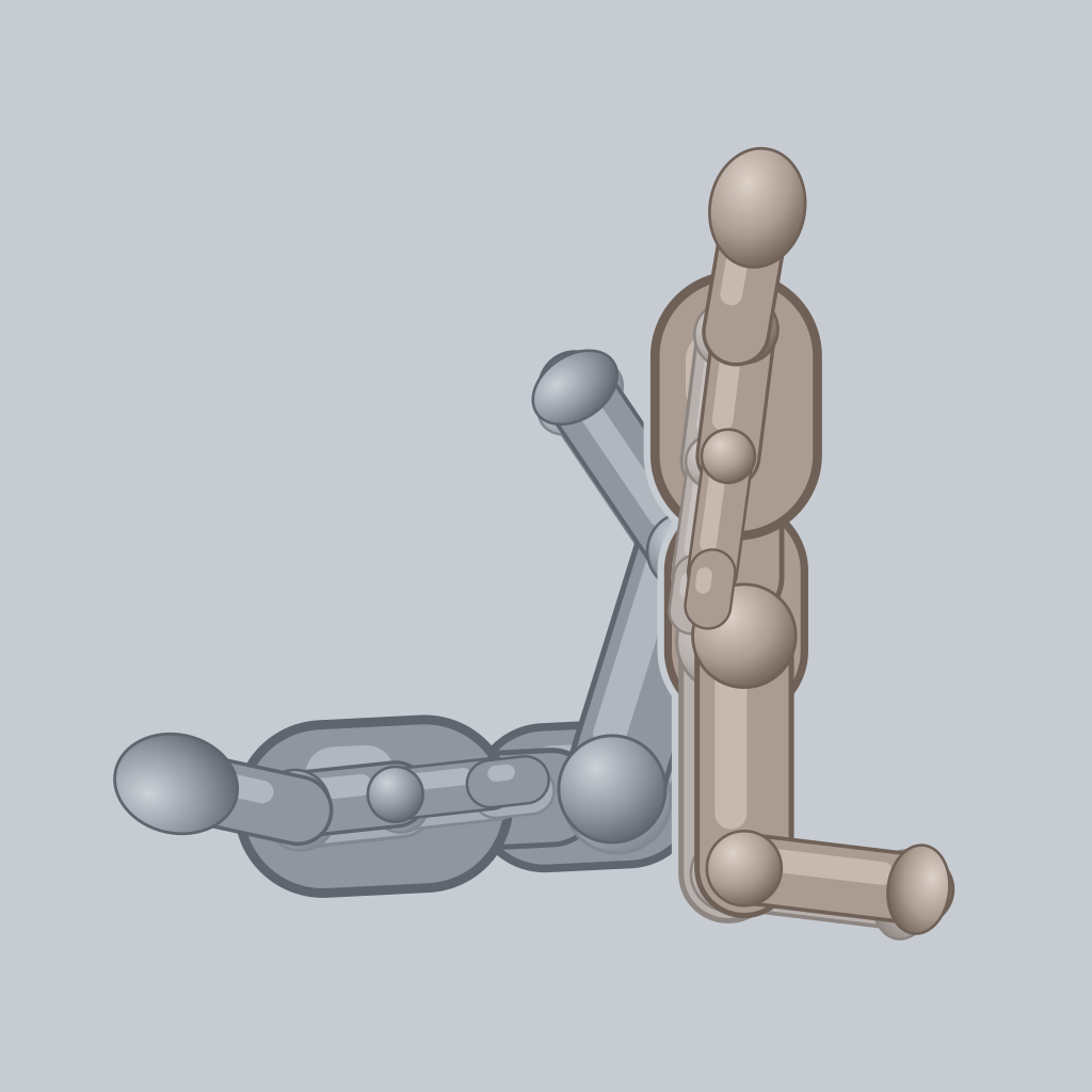 Reclining Lotus sex position — posed figure showing body placement for 2 people