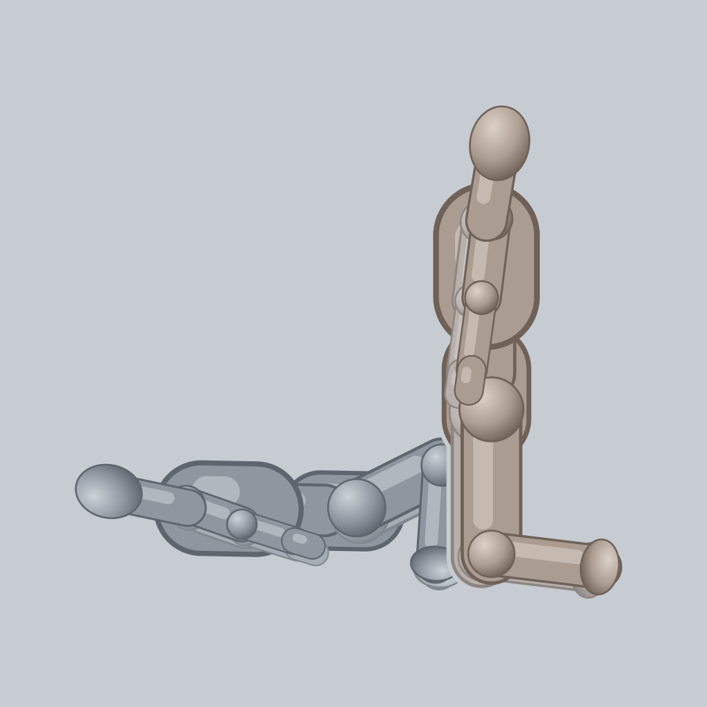 The Sidewinder sex position — posed figure showing body placement for 2 people