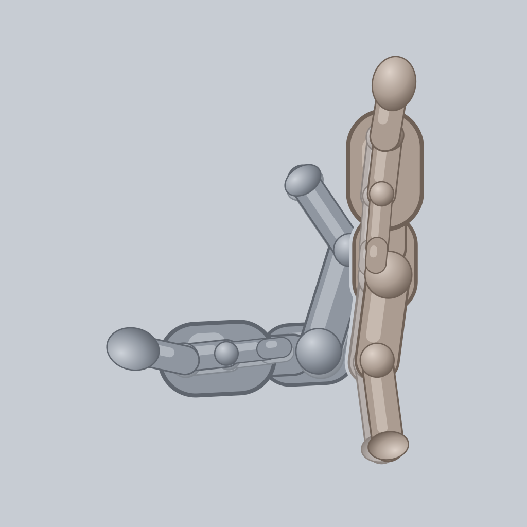The Pump sex position — posed figure showing body placement for 2 people