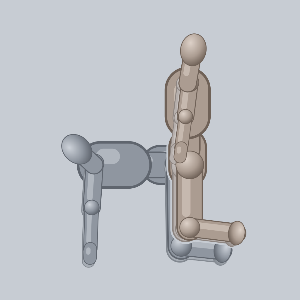 Tiger's Tread sex position — posed figure showing body placement for 2 people