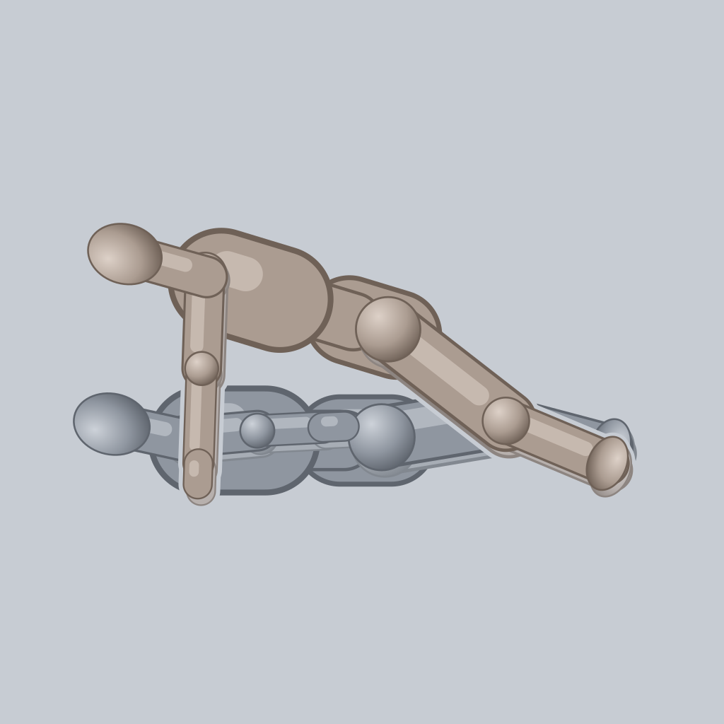 Face-to-Face Tribbing sex position — posed figure showing body placement for 2 people